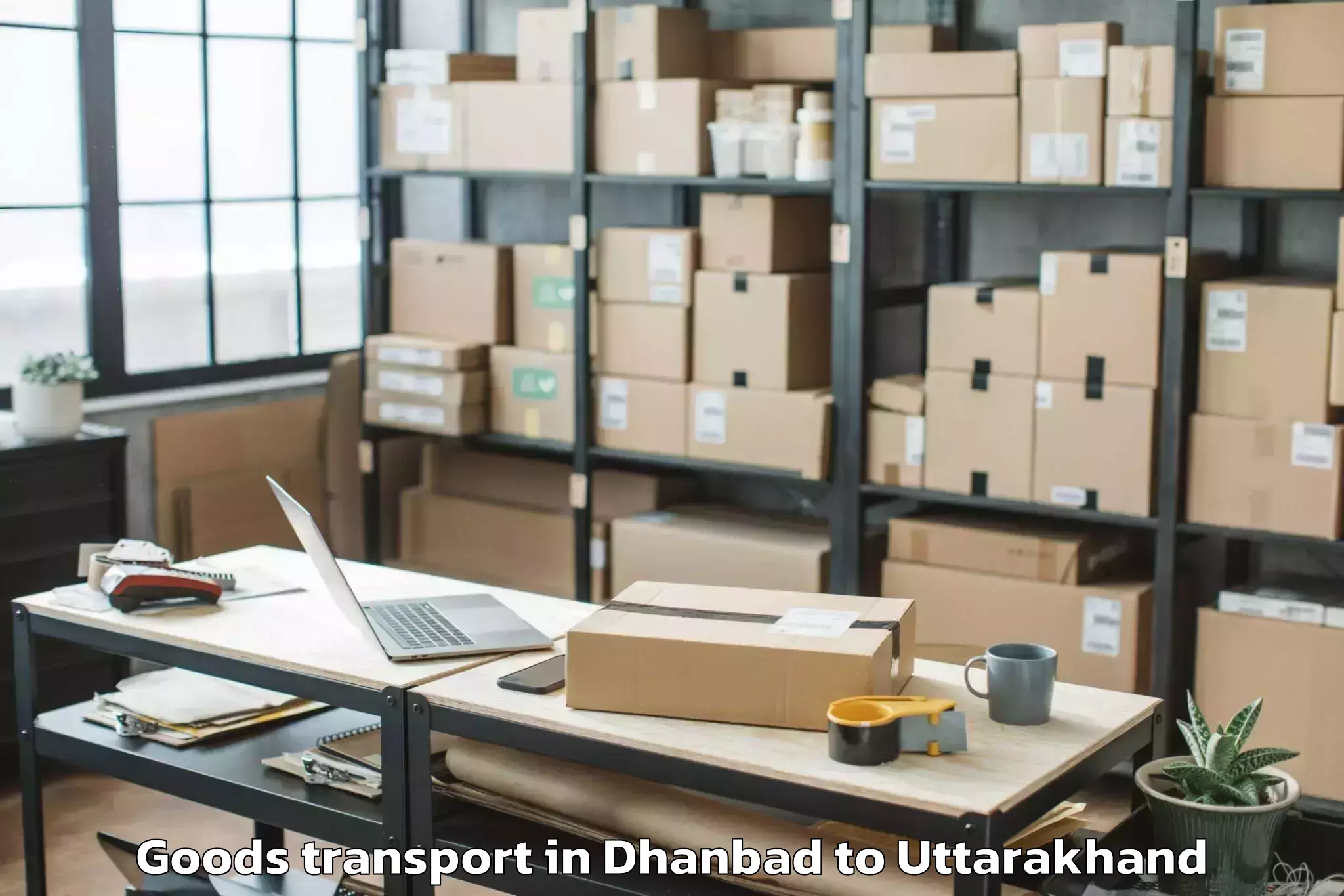 Book Dhanbad to Khalsi Goods Transport